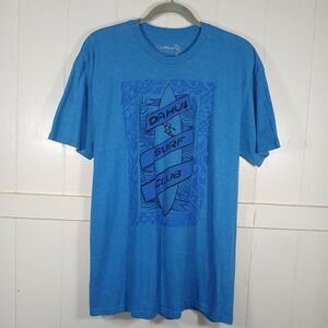 Da Hui T-Shirt Graphic Logo Tee Men's XL Blue Cotton Beach Surf Club Hawaii SS